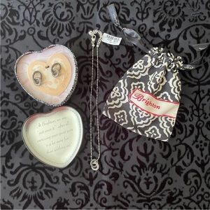 Brighton Pebble Pave Swarovski Crystal Gunmetal Necklace/Earring Set